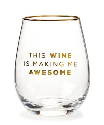 Wine Glass & Bottle Stopper Set, THIS WINE